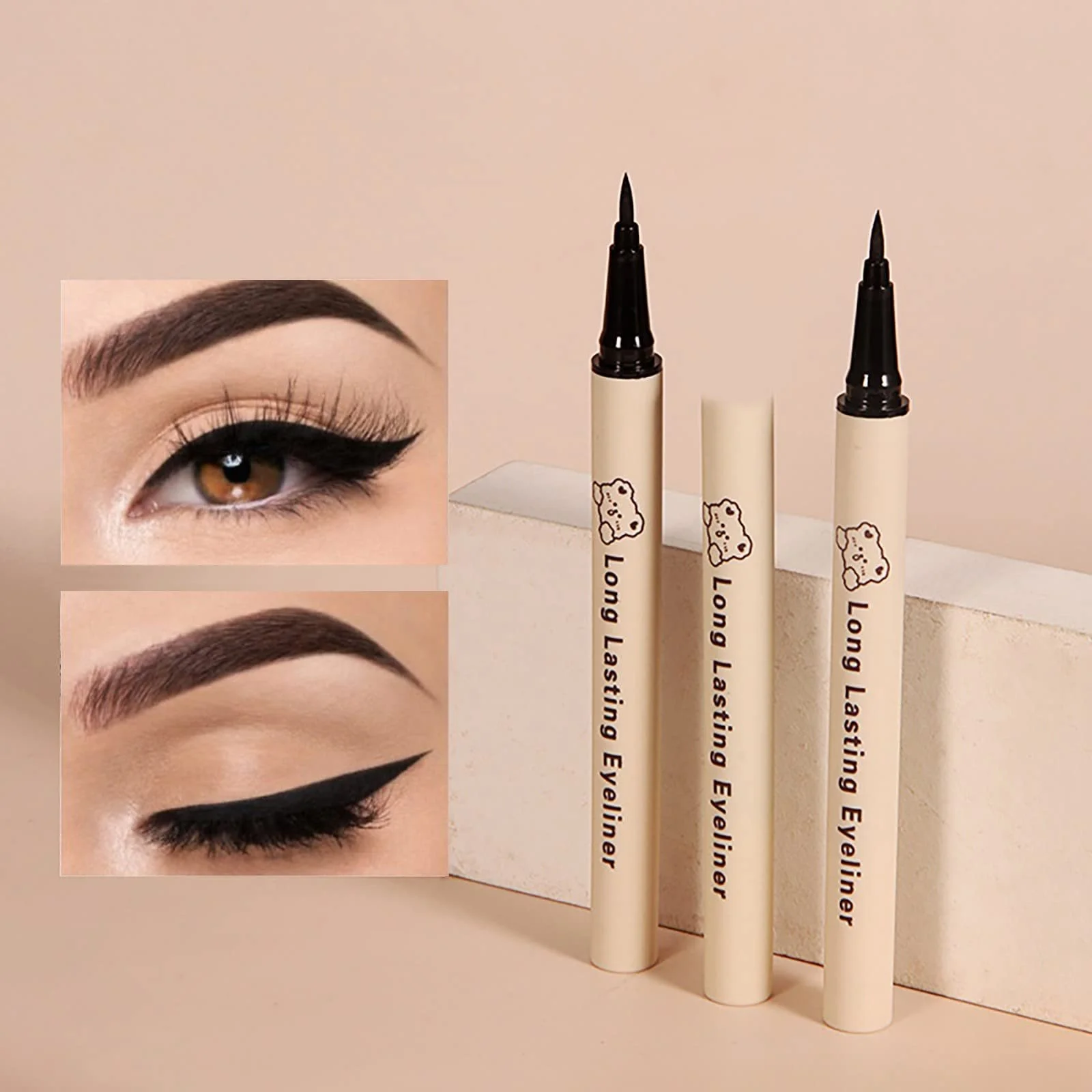 Підводка для очей Cute Bear Slender Водостійка та стійка до поту Тонка Squarepants для початківців, фото №2