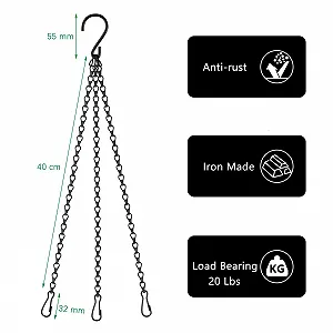 Ланцюжки для підвісних горщиків 3 шт. металеві чорні 40 см synthetic.ua - Фото 1
