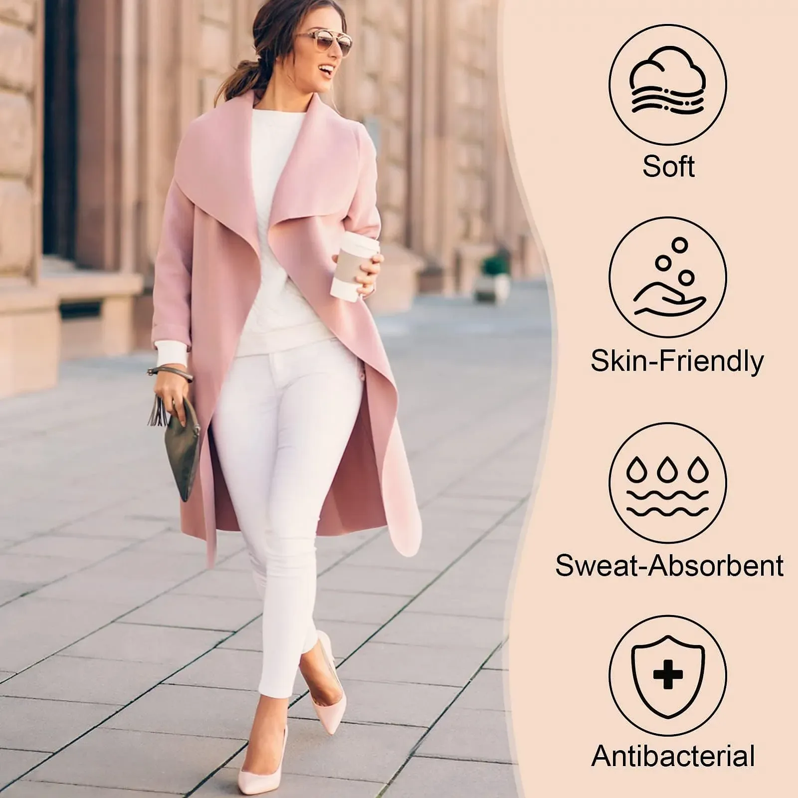 Балетки MELLIEX 4 пары, Женские невидимые носки, дышащие хлопковые нейлоновые носки-лодочки с нескользящим силиконом, черный, бежевый, фото №6