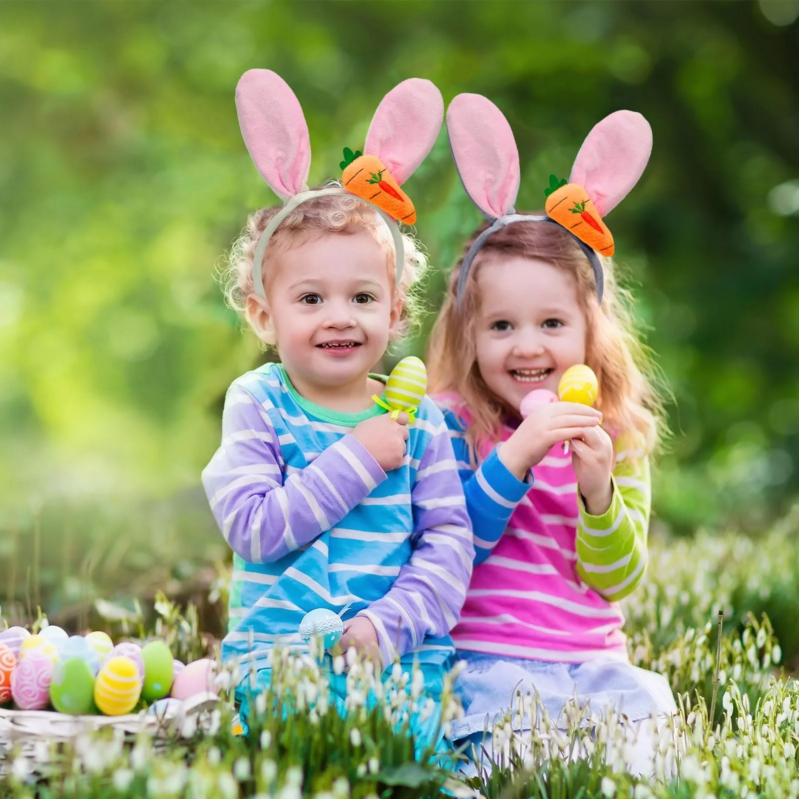 Набір з 2 Великодніх обручів з кролячими вушками, Плюшевий, фото №4 Набір з 2 Великодніх обручів з кролячими вушками, Плюшевий, фото №4