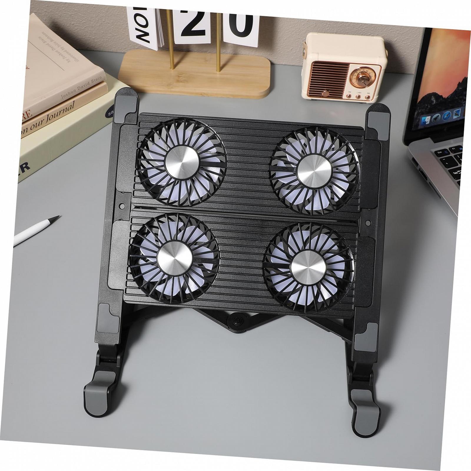Охлаждающая Подставка для Ноутбука Tofficu с Вентиляторами, Складная, с Регулируемой Высотой, из Черного Пластика, фото №4 Охлаждающая Подставка для Ноутбука Tofficu с Вентиляторами, Складная, с Регулируемой Высотой, из Черного Пластика, фото №4
