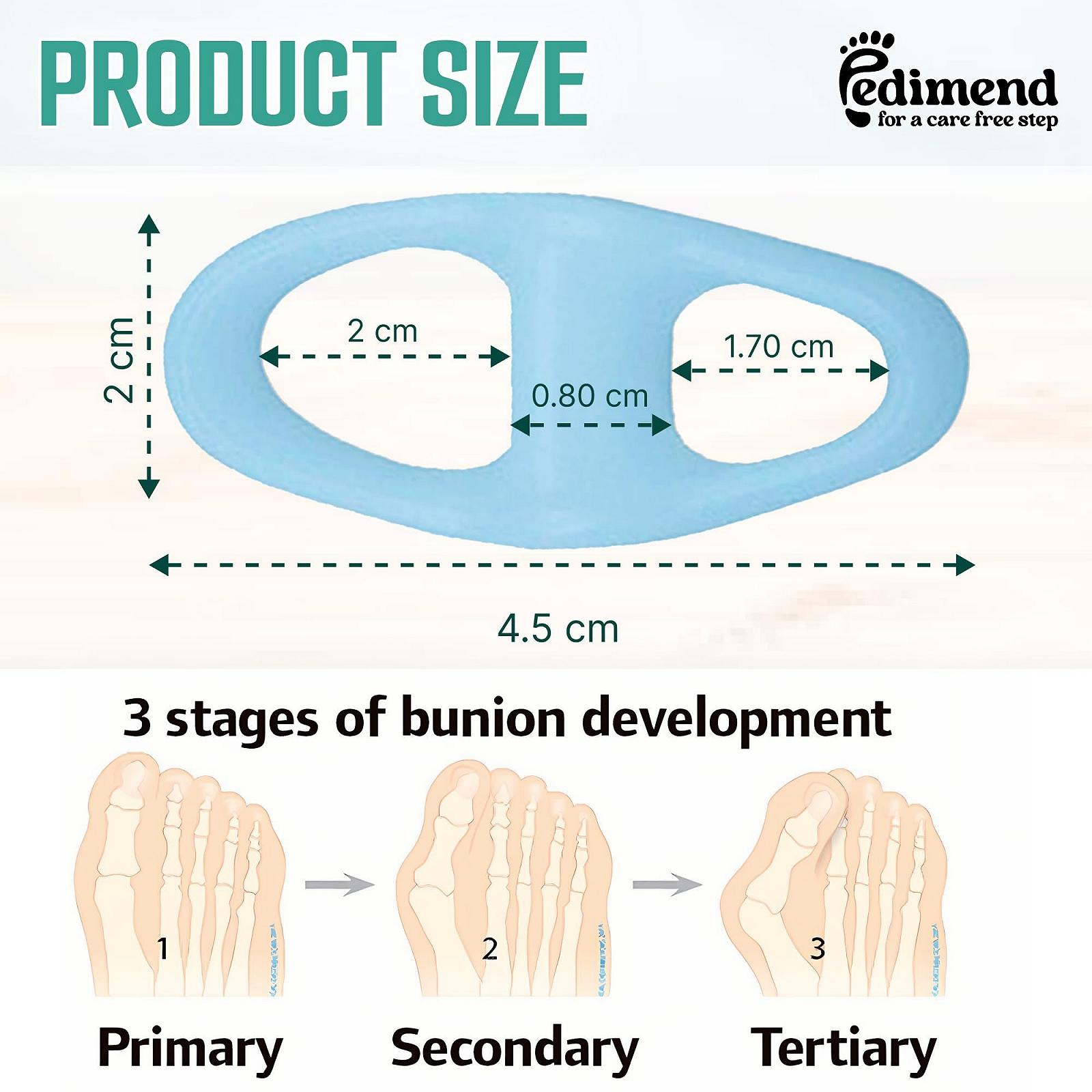 Роздільник для пальців ніг PEDIMEND Силіконовий гелевий з двома отворами для перекриваючихся пальців ніг, фото №5