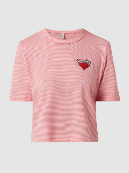 Футболка ONLFRUITY LIFE STRIPE TOP BOX JRS 15231612 Strawberry Pink - BRIGHT  + WATERMELON S, фото №4