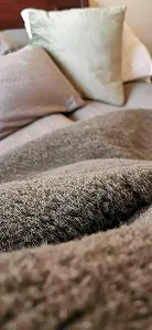 Вовняна Покривало Provellus з натуральної вовни мериноса, покривало, накидка на ліжко synthetic.ua - Фото 1