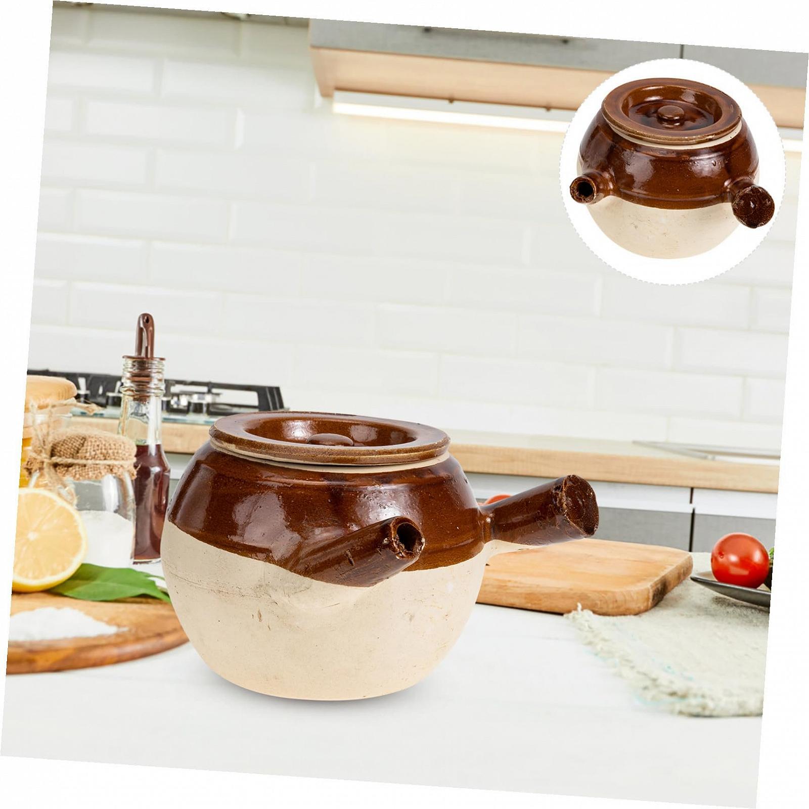 Кастрюля для китайской медицины керамическая традиционная для газовой плиты 1600 мл жаропрочная с ручками, фото №9