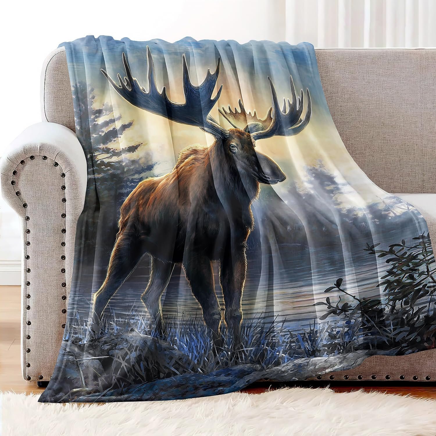 Одеяло YISUMEI Фланелевое мягкое Северный лось, 150 x 200 см, фото №3 Одеяло YISUMEI Фланелевое мягкое Северный лось, 150 x 200 см, фото №3