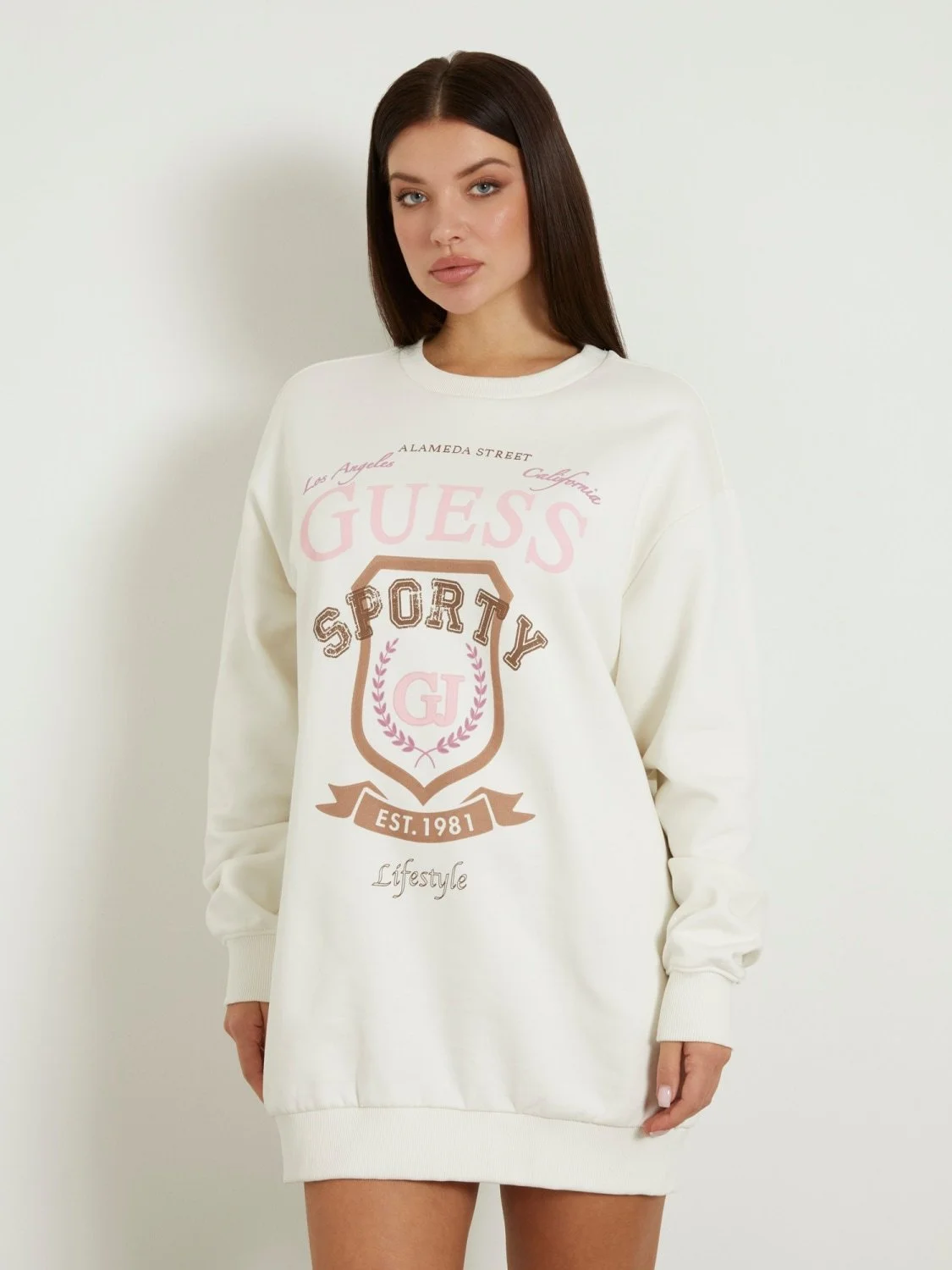 Жіночий світшот GUESS Sporty Lifestyle oversized Білий - S, фото №1