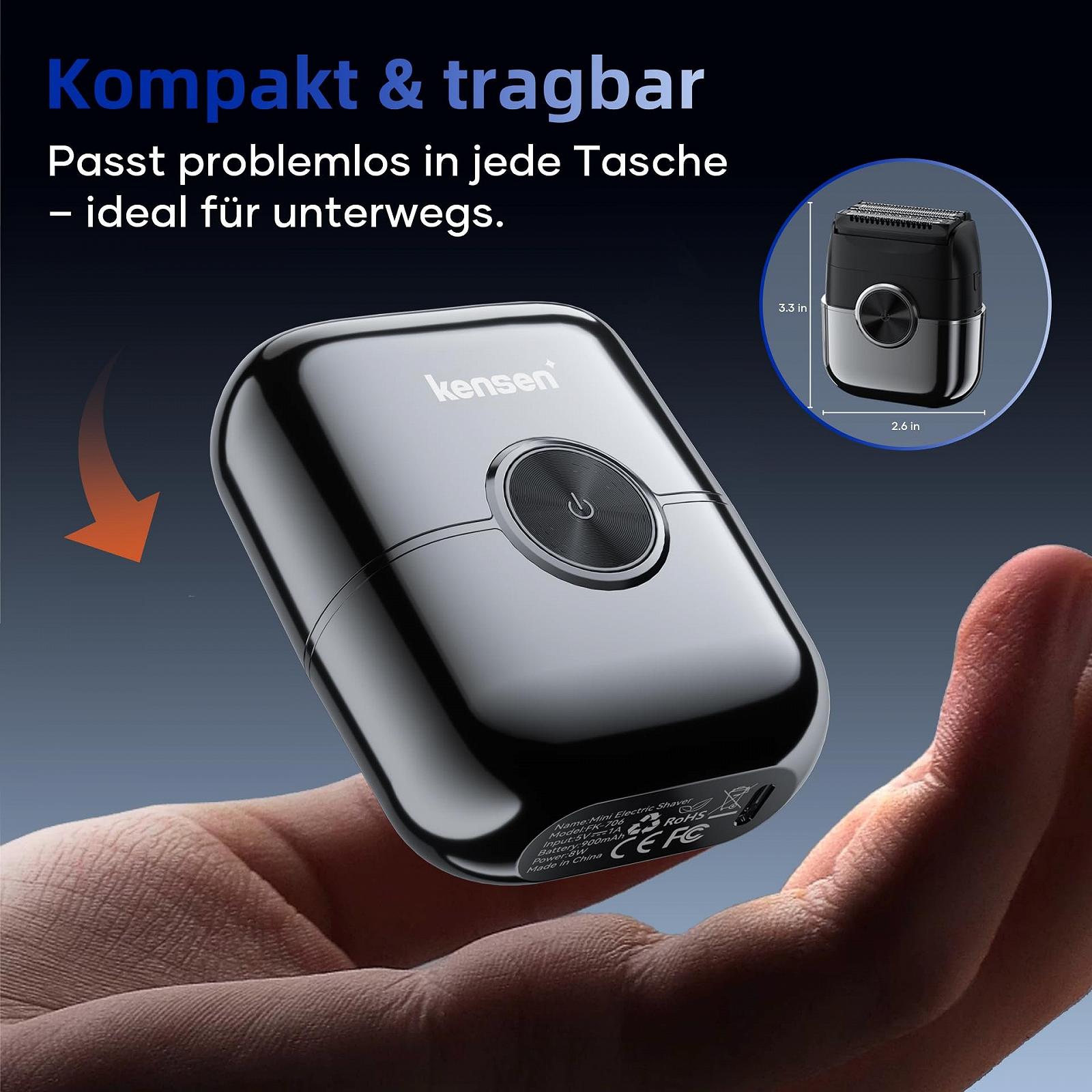 Электробритва kensen Mini Foil Shaver сеточная с 4 плавающими головками USB C 120 минут автономности, фото №8