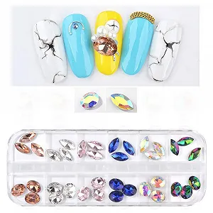 Стразы для ногтей Форма оливки 6 цветов - Фото 1