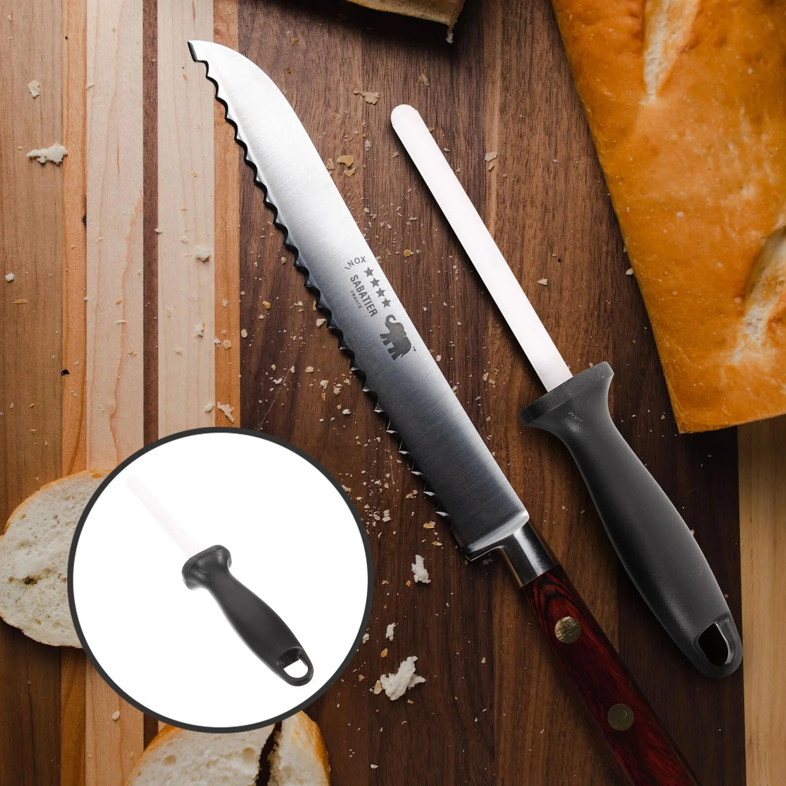 Мусат керамический портативный с ергономичной ручкой алмазный стержень для заточки, фото №8 Мусат керамический портативный с ергономичной ручкой алмазный стержень для заточки, фото №8