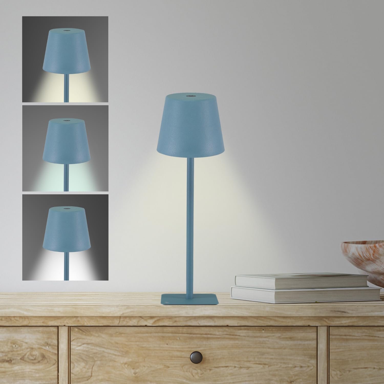 Настільна лампа BEPER P207ILI200 акумуляторна бездротова LED регульована інтенсивність до 12 год USB Type-C у комплекті, фото №1