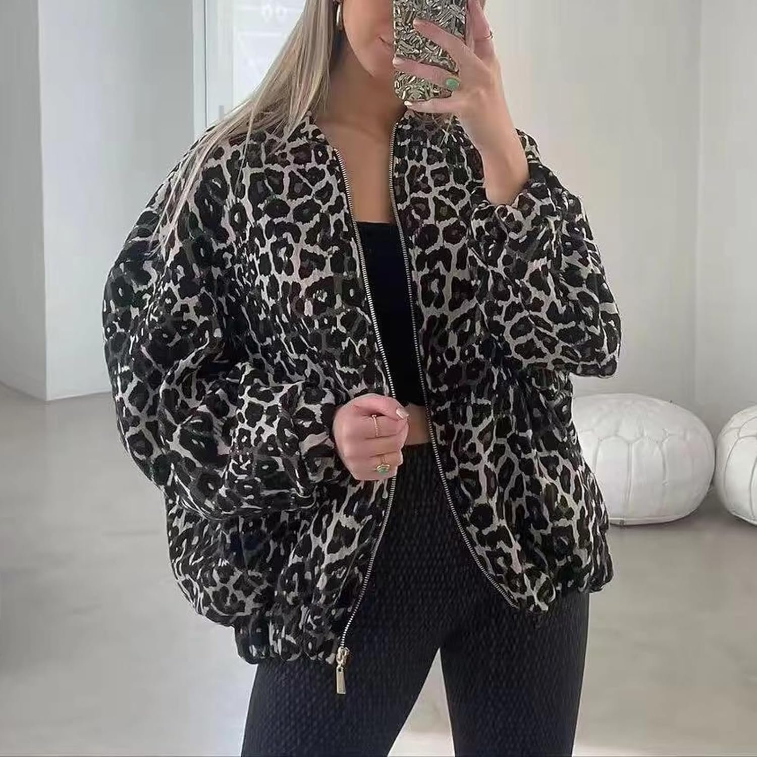 Пальто Suncadmious Жіноче з Леопардовим Принтом, фото №2