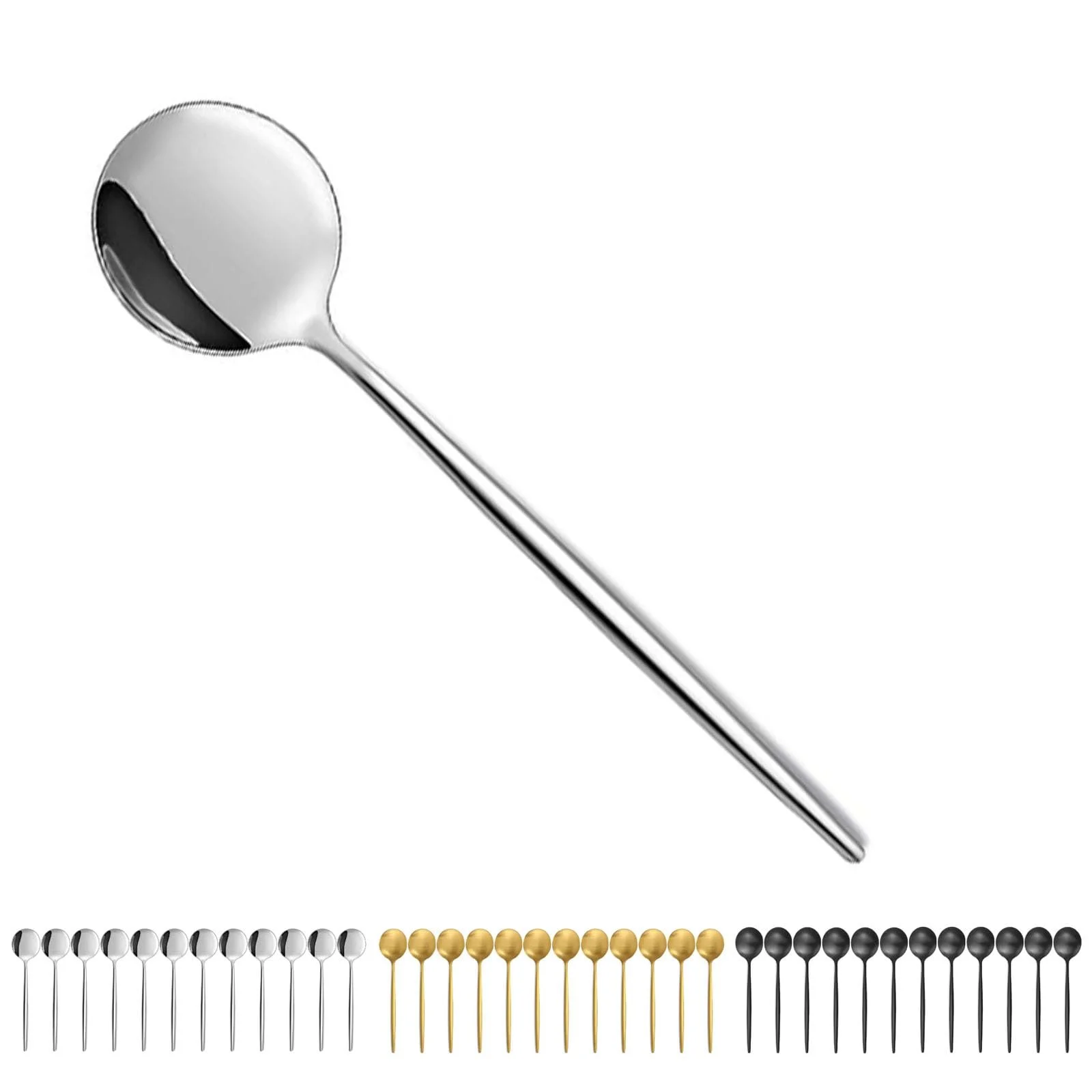 Ложка Bestdin 12 штук, Набір ложок для супу 12 cm, полірована, фото №1