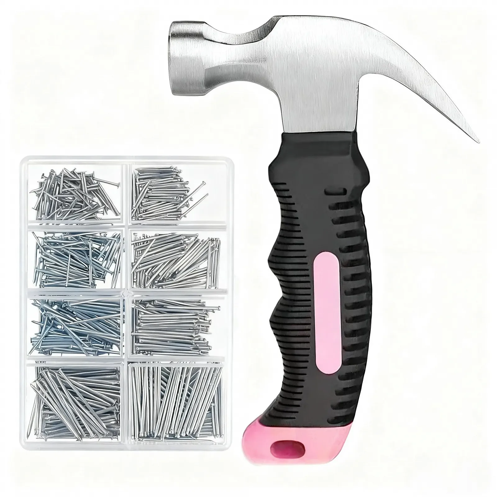 Набор из мини-молотка 325 г и 560 гвоздей для картин с органайзером, фото №1