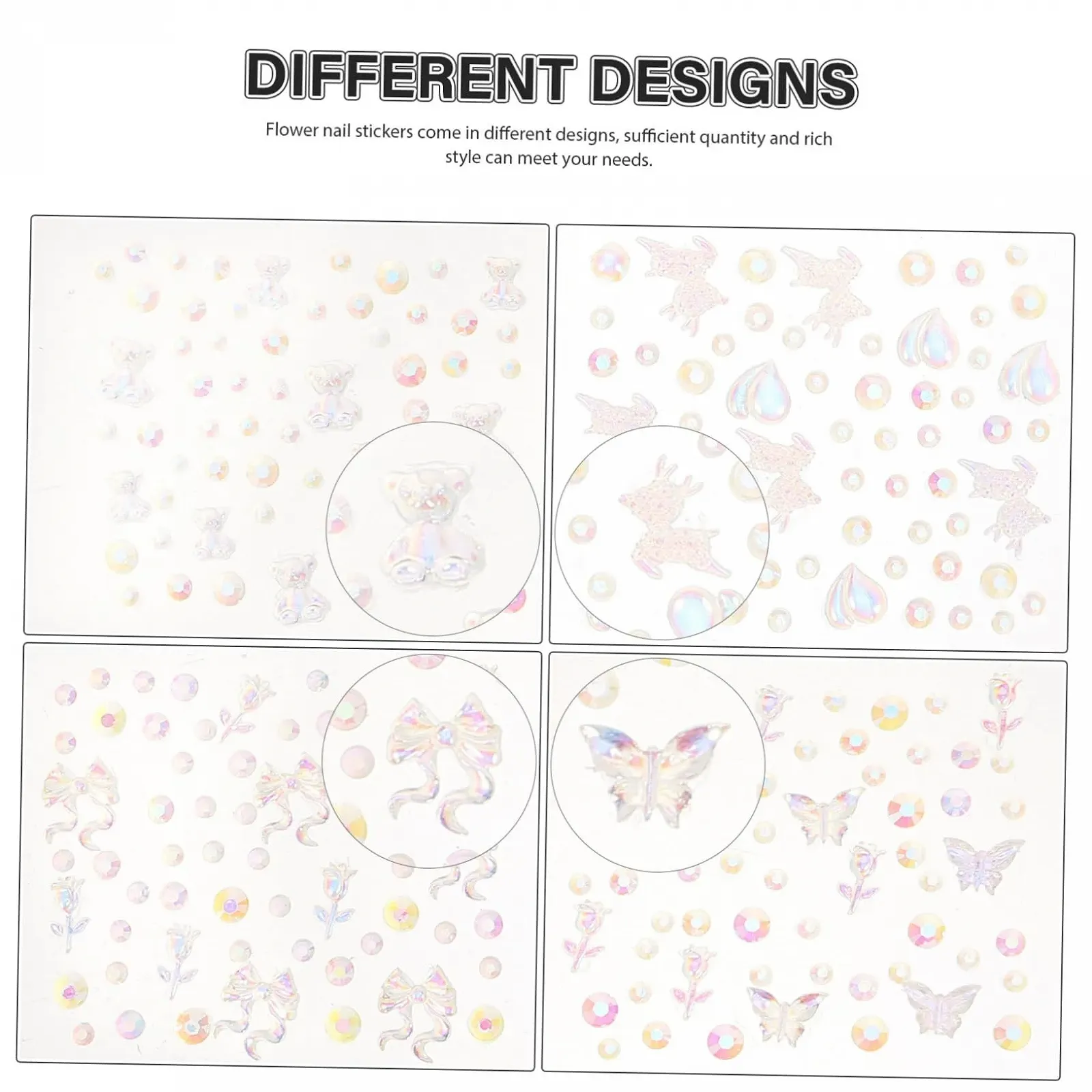 Стрази для нігтів, з перлинами та блискітками, фото №6