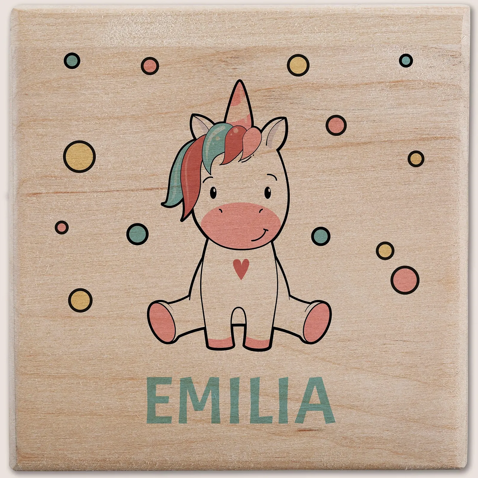 Скарбничка дерев'яна Єдиноріг з ключем та замком, фото №2