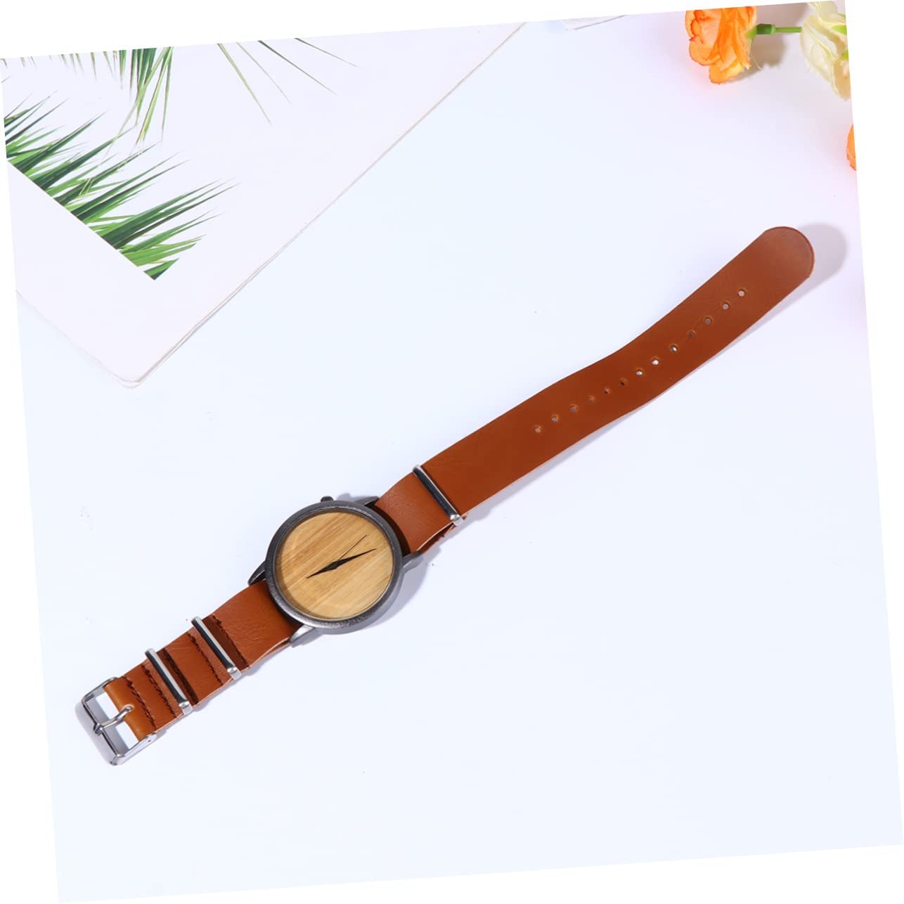 Дерев'яний годинник LIFKOME з шкіряним ремінцем, фото №7