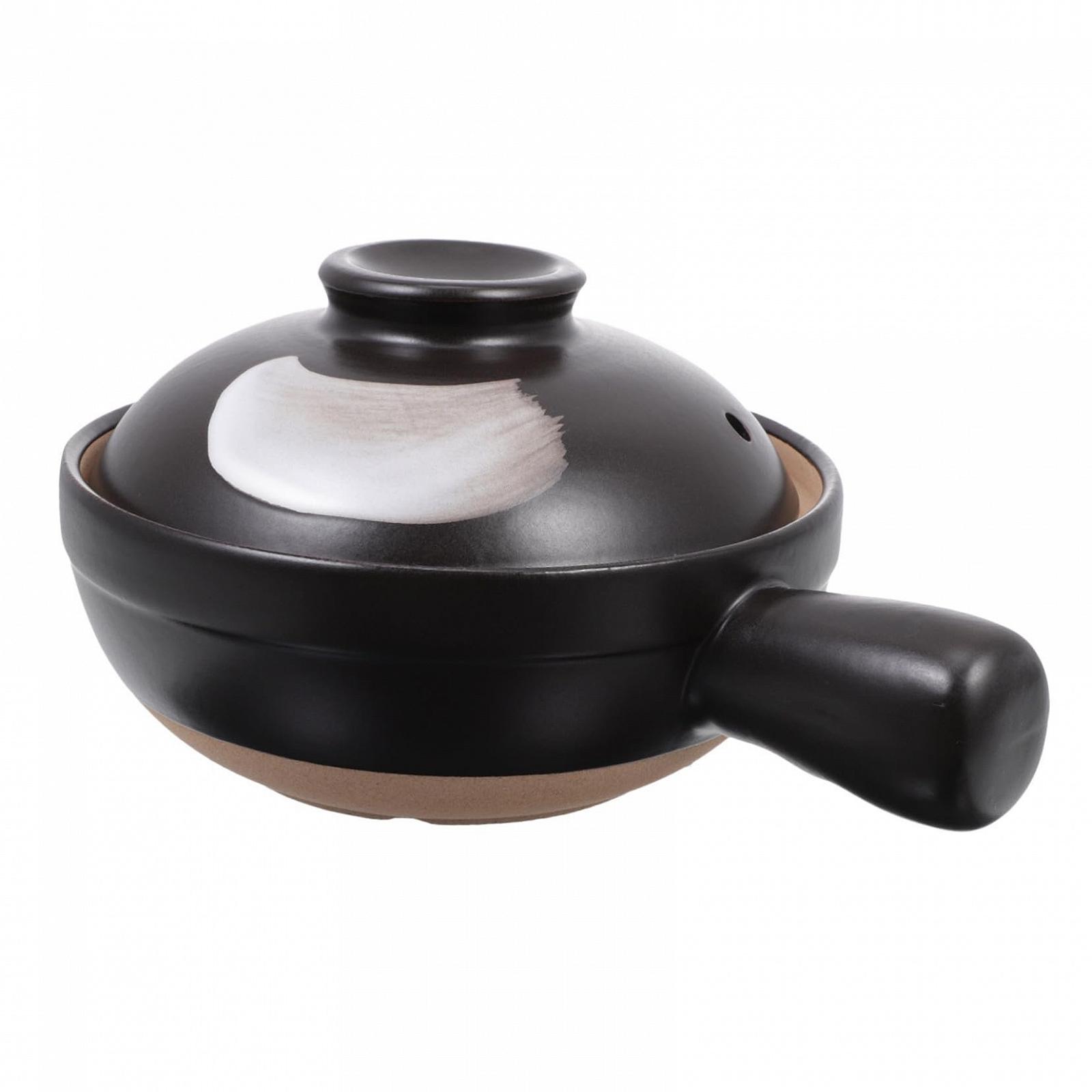 Керамическая кастрюля Homoyoyo с крышкой термостойкая для духовки с вентиляционным отверстием и ручкой, фото №1