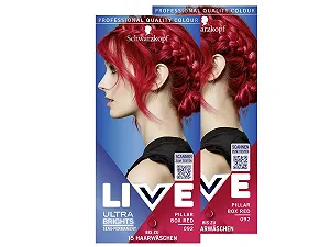 Напівперманентна фарба для волосся Schwarzkopf LIVE Ultra Brights 092 Pillar Box Red (2 x 142 мл), для інтенсивного або пастельного кольору, тримається 12-15 разів миття волосся - Фото 1