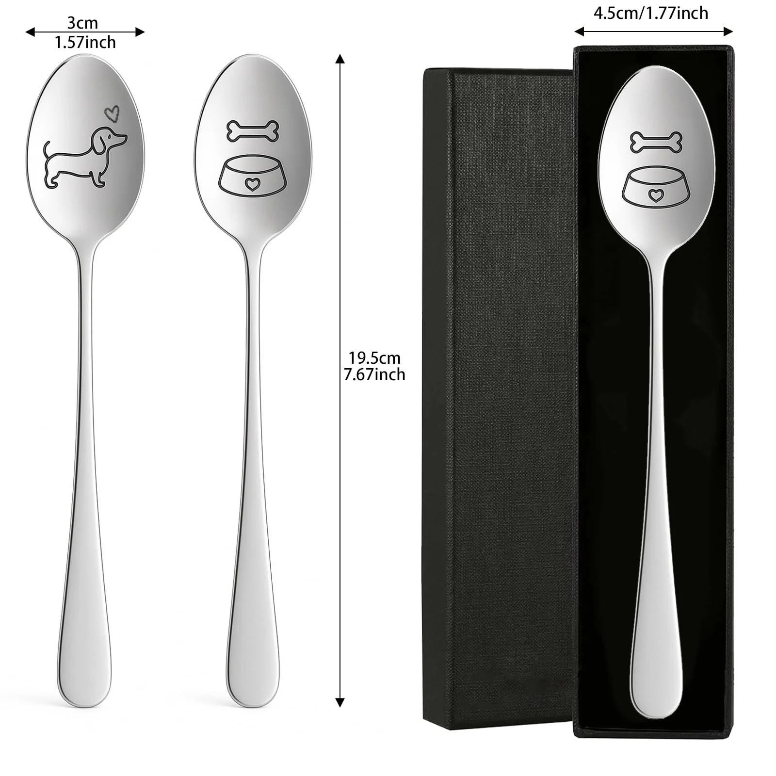 Ложки Snyvpra Набор из 2 кофейных ложек с подарочной коробкой Такса, фото №2 Ложки Snyvpra Набор из 2 кофейных ложек с подарочной коробкой Такса, фото №2