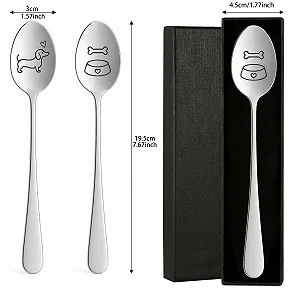 Ложки Snyvpra Набір з 2 кавових ложок з подарунковою коробкою Такса synthetic.ua - Фото 1