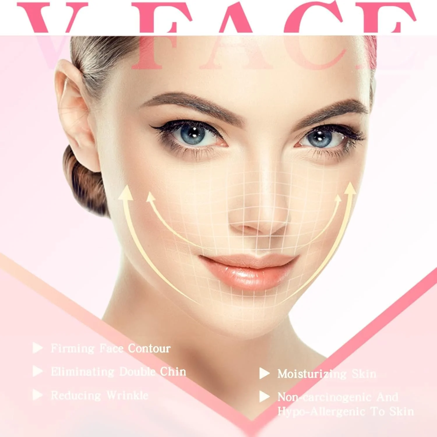 Маска для подтяжки V-линии APPTI, маска для удаления двойного подбородка, увлажняющая маска для лица, V-образная маска для упругого увлажнения ухода за лицом (6 штук), фото №3