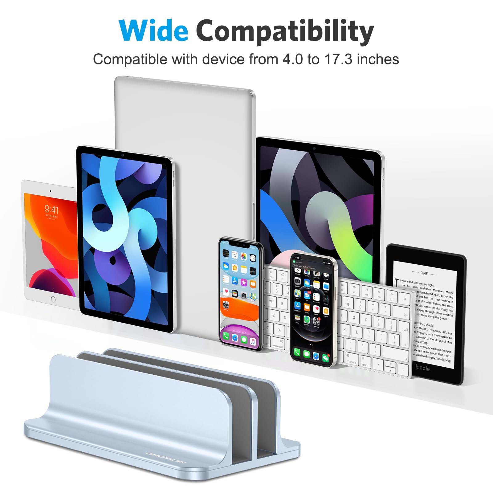 Підставка Вертикальна OMOTON Подвійна Регульована до 17.3 дюймів Блакитний, фото №3