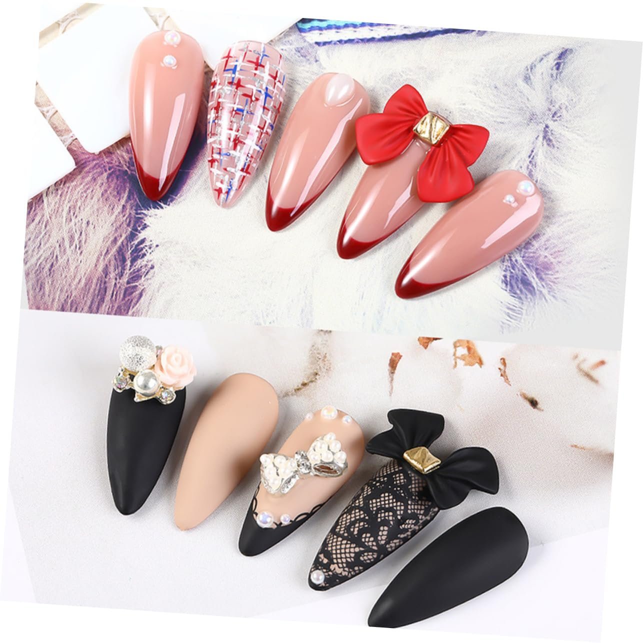 Набір прикрас для нігтів Healeved 18 шт, банти, аксесуари для манікюру, випадкові дизайни, фото №4