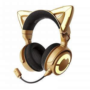 Навушники YOWU RGB Cat Ear 4 Бездротовий і дротовий Ігрова гарнітура Золотий - Фото 1
