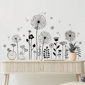 Наклейка на стіну Supzone Black Dandelion Blossom чорна - Фото 1