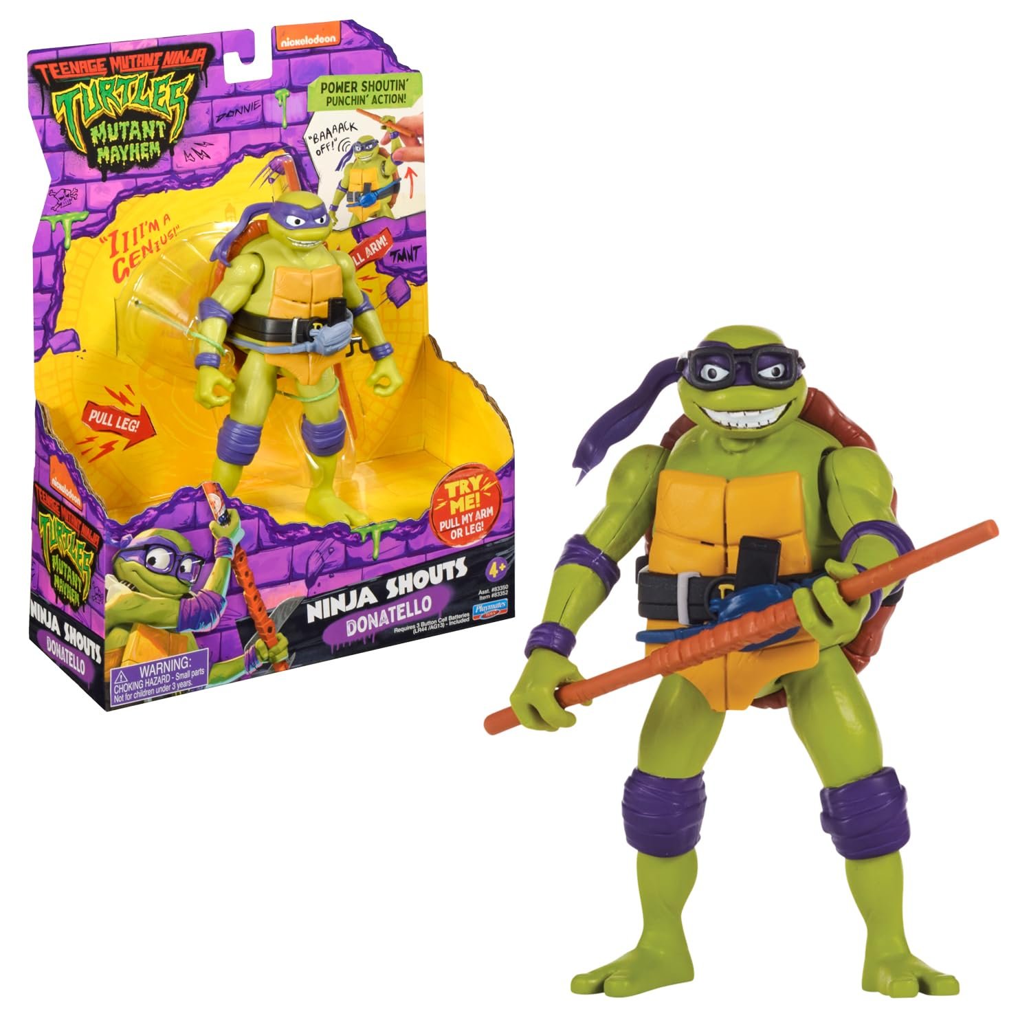 Фигурка GIOCHI PREZIOSI Ninja Turtles CAOS Mutante Донателло Deluxe 15 см со звуковыми эффектами и механической боевой функцией, фото №1