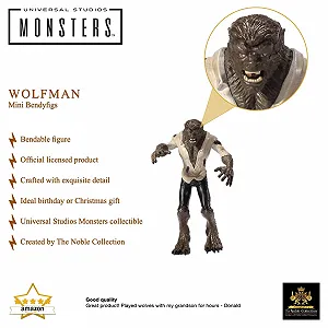 Гнучка міні-фігурка The Noble Collection Universal Monsters Bendyfig Wolfman EV-25434 Різнокольорова synthetic.ua - Фото 1