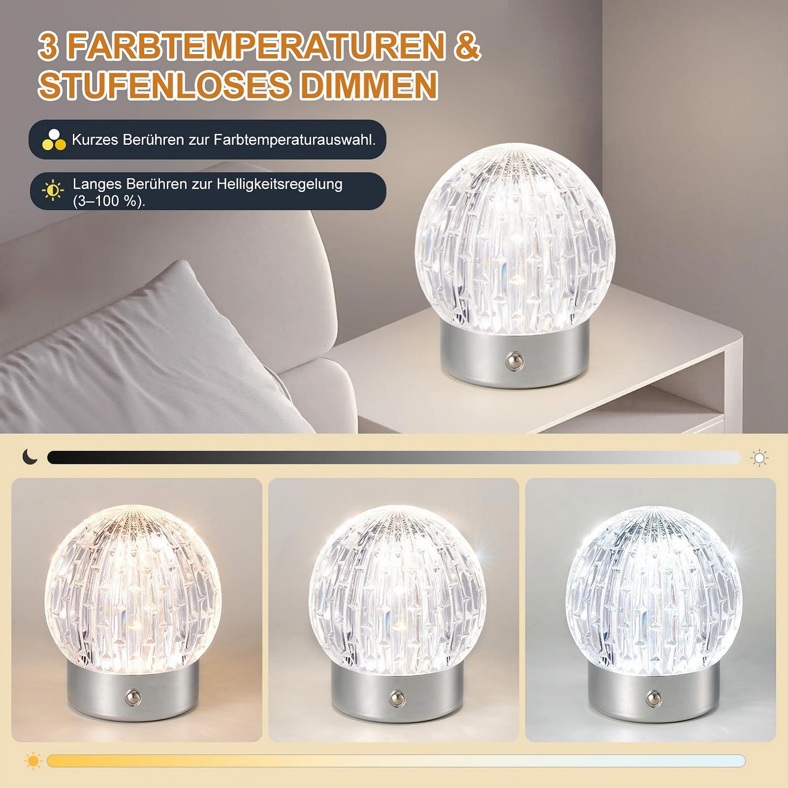 Настільна лампа HARPER LIVING LED акумуляторна сенсорна 3 кольори регульована яскравість, фото №3