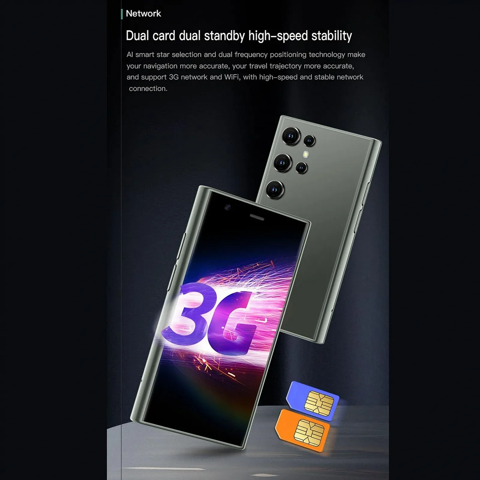 Смартфон Elprico S23 Pro 3,0 дюйма 2GB 16GB ROM 3G Чорно-зелений, фото №3
