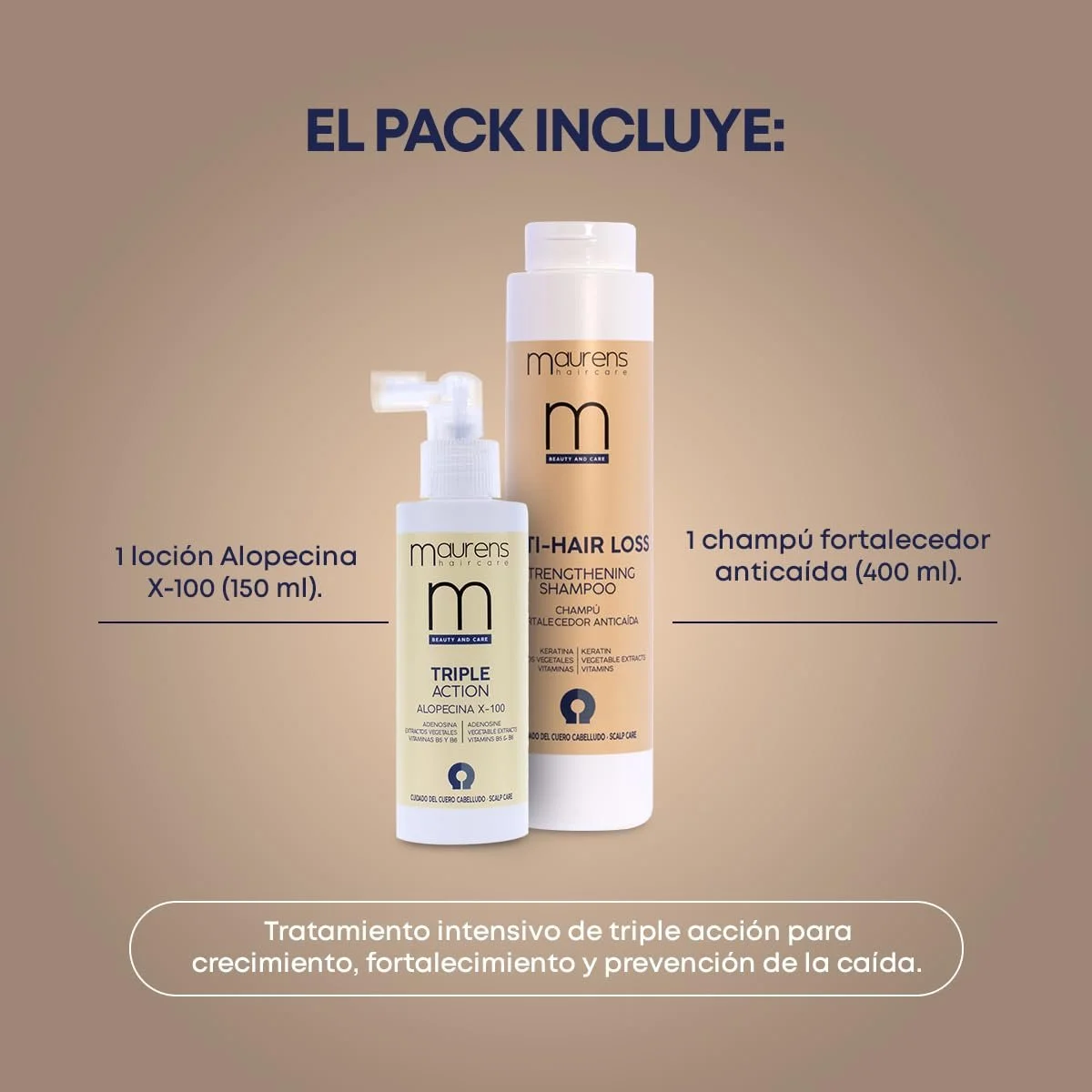 Набір проти випадіння волосся Maurens Triple Action Alopecin X-100 Стимулює ріст волосся, зупиняє випадіння, фото №3