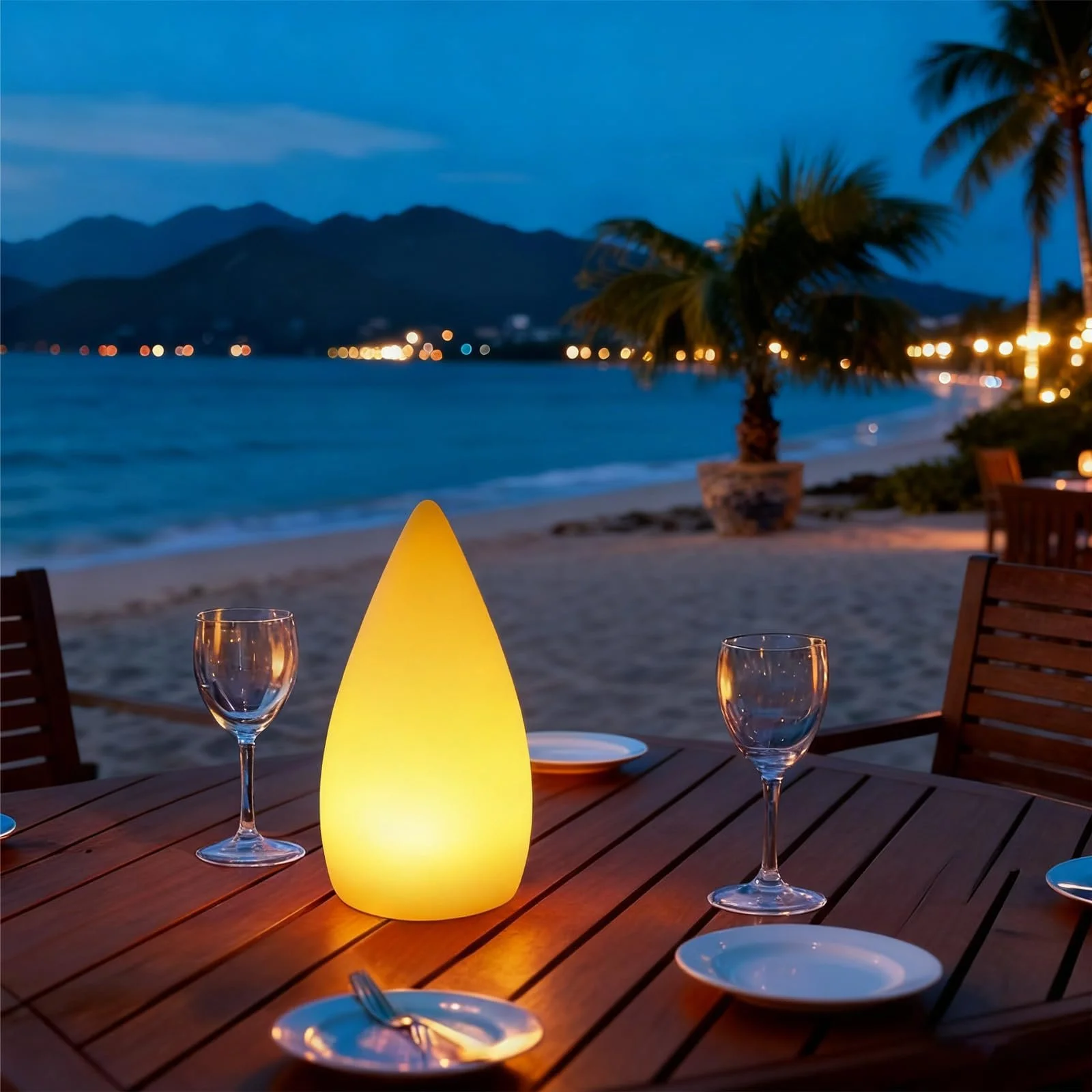 Настільна лампа SCNNC LED Акумуляторна 16 кольорів RGB IP65 USB-C Біла 12 см, фото №9