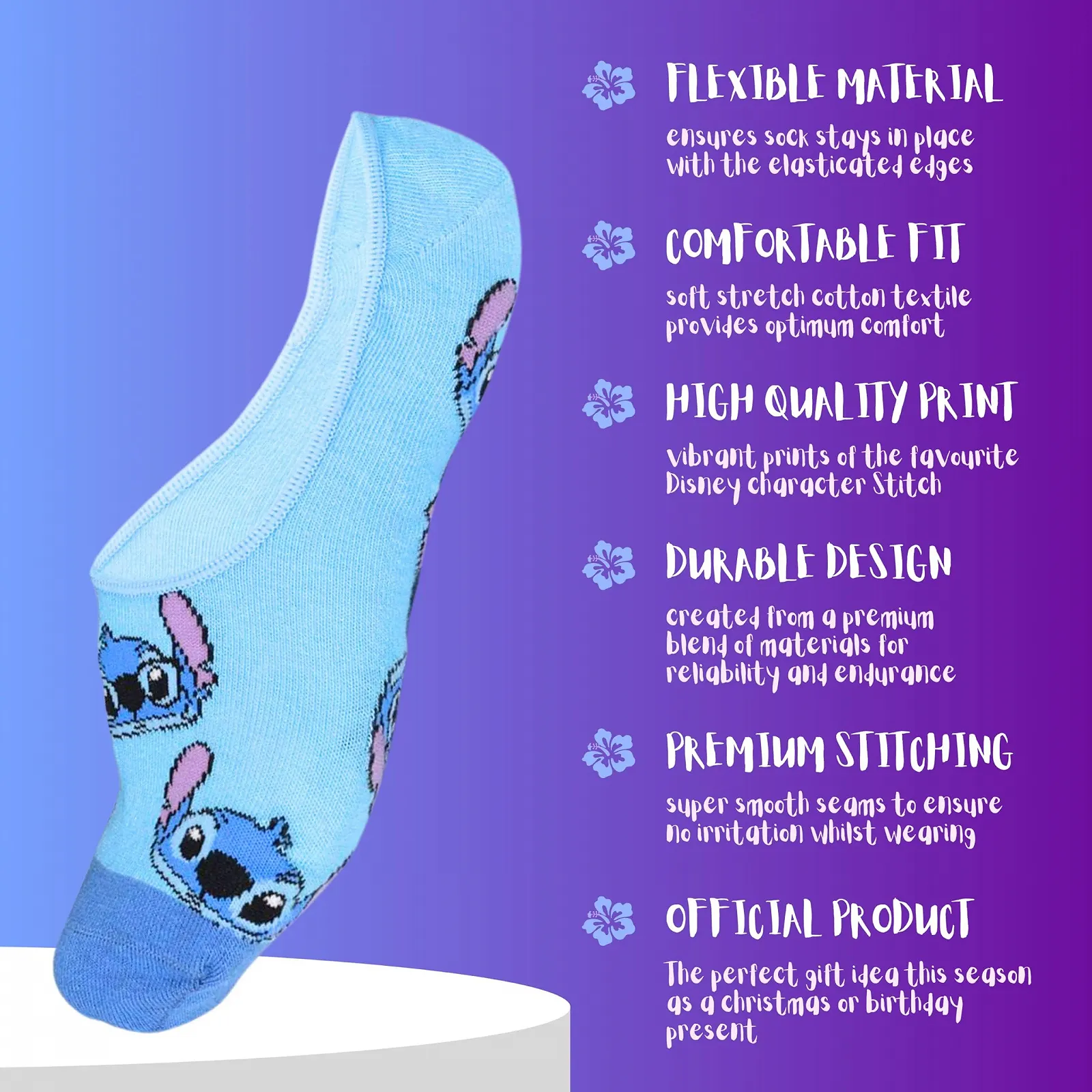 Шкарпетки Disney Stitch для жінок, короткі та класичні невидимі шкарпетки з дизайном Stitch, розміри EU 36-46, фото №4 Шкарпетки Disney Stitch для жінок, короткі та класичні невидимі шкарпетки з дизайном Stitch, розміри EU 36-46, фото №4