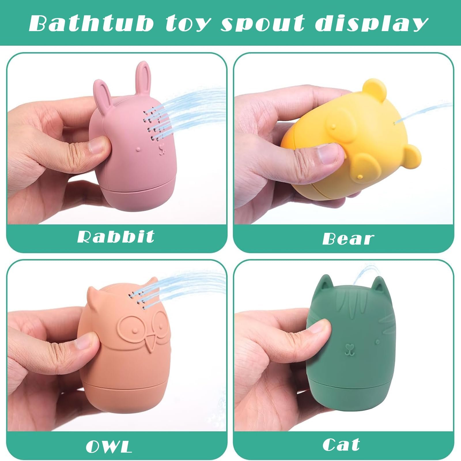 Іграшка для ванни Fikiro Милі тваринки, що бризкаються Силіконова, фото №3