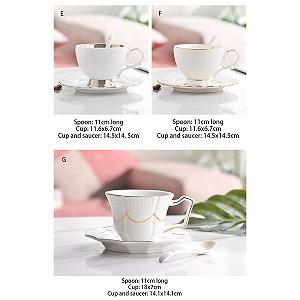 Чашка керамічна з блюдцем, набір для чаю, порцелянова чашка, 200 мл, колір: золото synthetic.ua - Фото 1