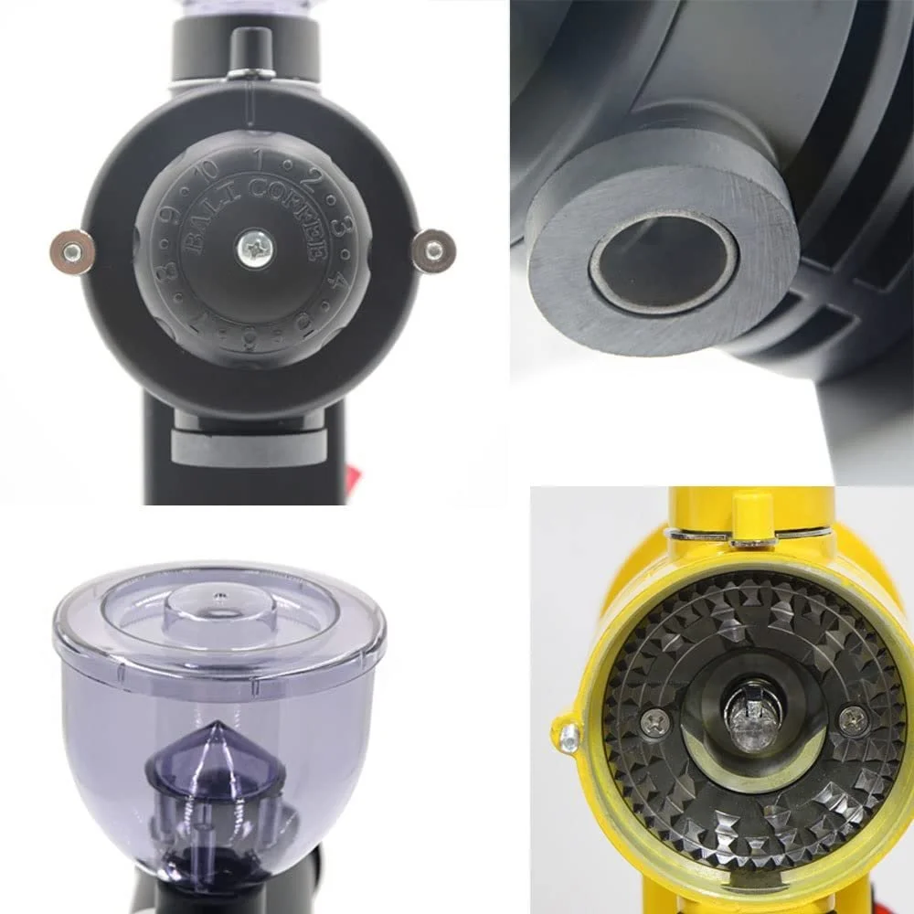 Електрична кавомолка конічна млин з 10 регульованими параметрами помелу нержавіюча сталь для помелу еспресо кавових зерен спецій горіхів та зерна (чорний), фото №4 Електрична кавомолка конічна млин з 10 регульованими параметрами помелу нержавіюча сталь для помелу еспресо кавових зерен спецій горіхів та зерна (чорний), фото №4