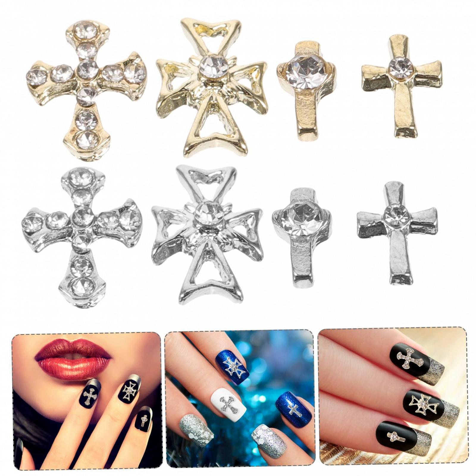 Підвіска для манікюру PLAFOPE Хрест Металева підвіска-хрест для нігтів 80 шт., фото №6