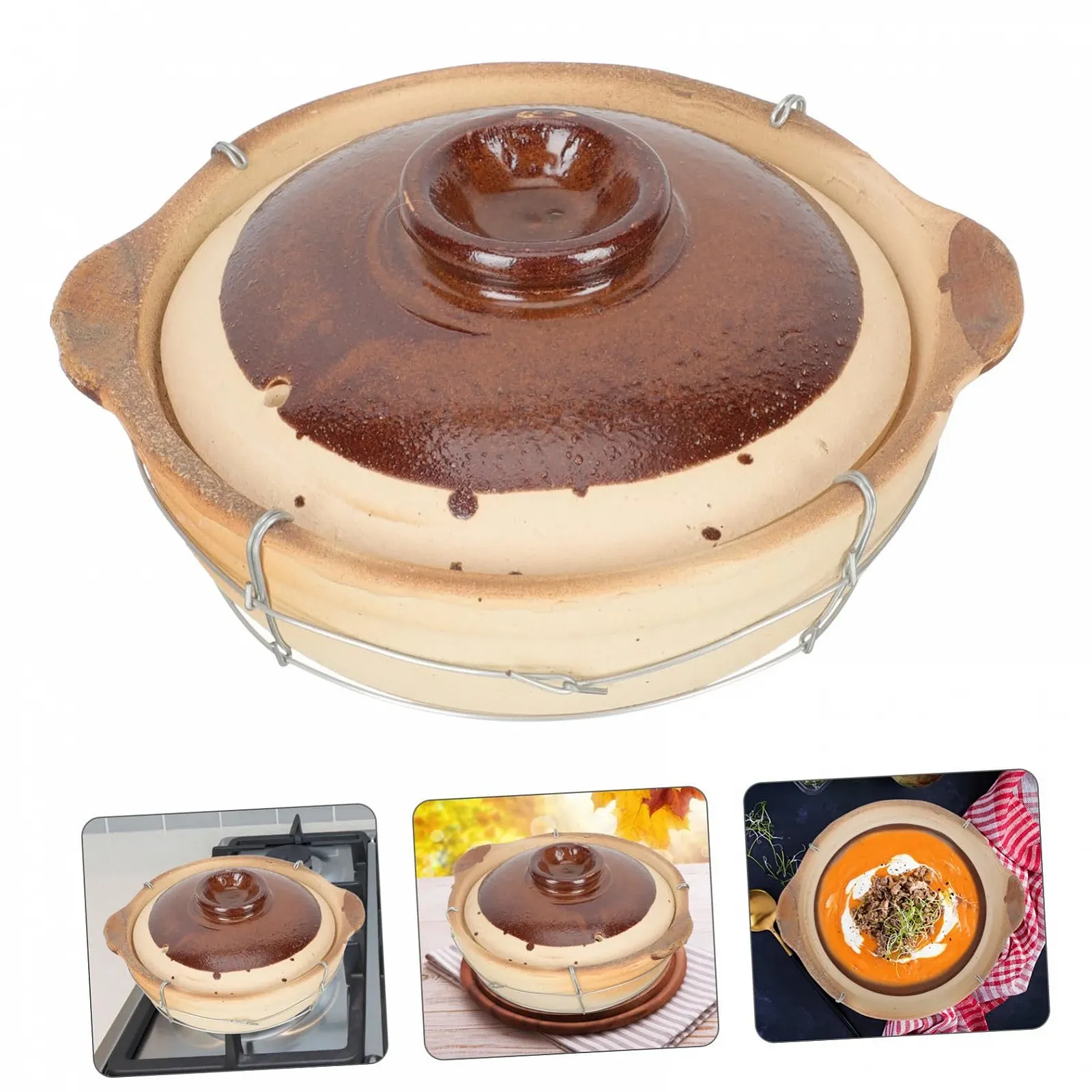 Кастрюля LIFKOME керамическая термостойкая с одной ручкой, фото №8