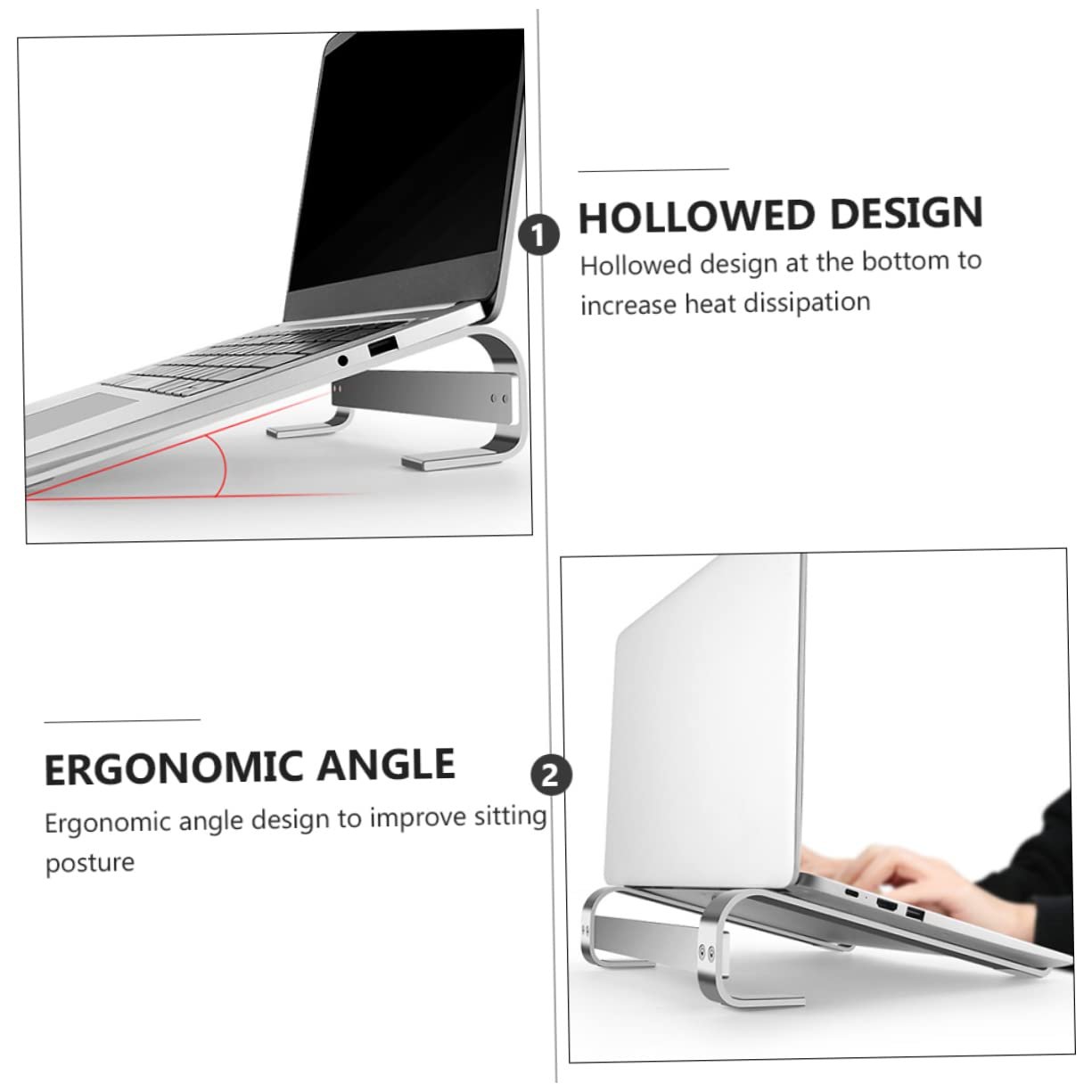 Подставка для ноутбука NUOBESTY алюминиевая складная нескользящая для ноутбуков прочная высококачественная алюминиевая из алюминиевого сплава для дома и офиса, фото №8