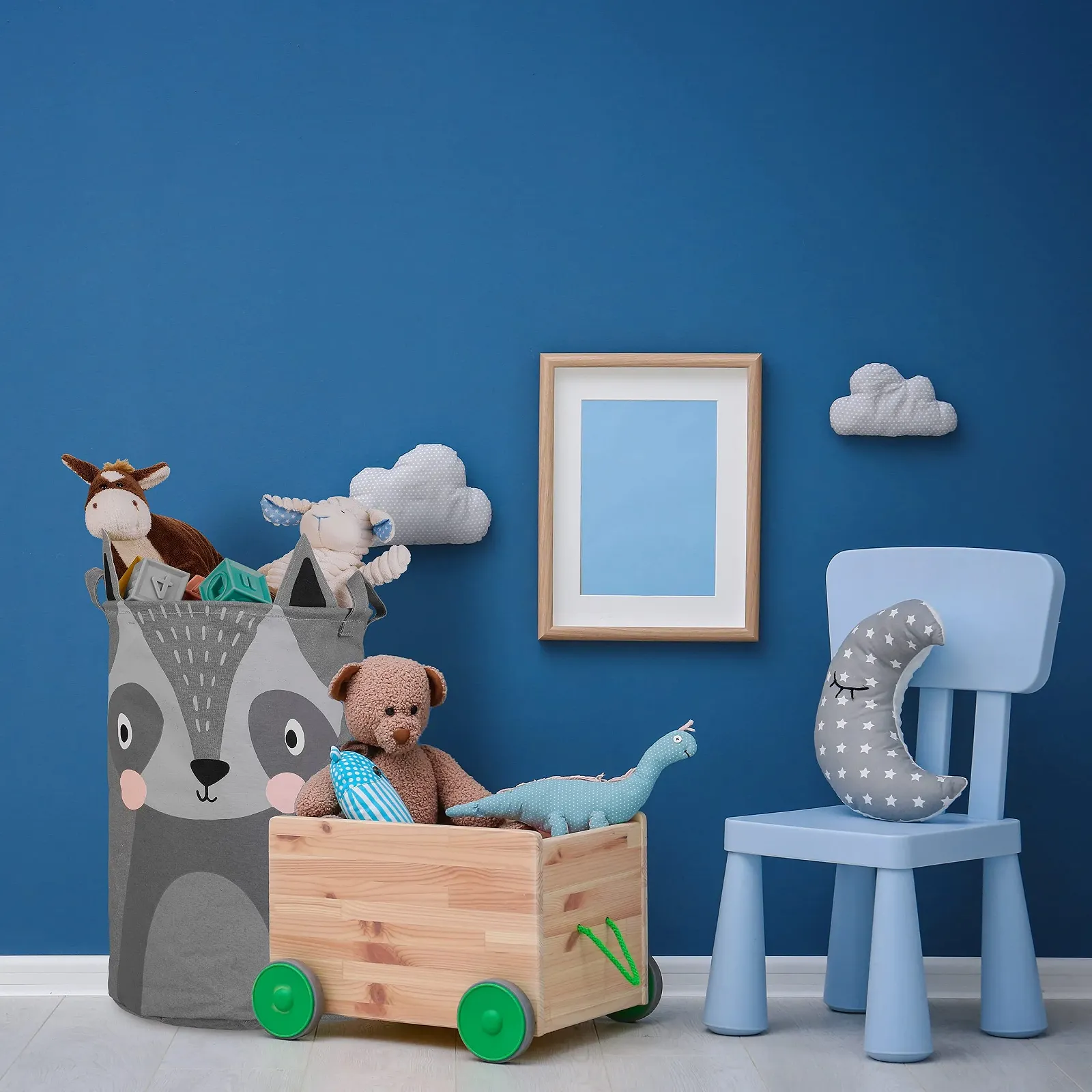 Корзина для хранения Игрушек Relaxdays Енот, Складная, Серый, фото №2