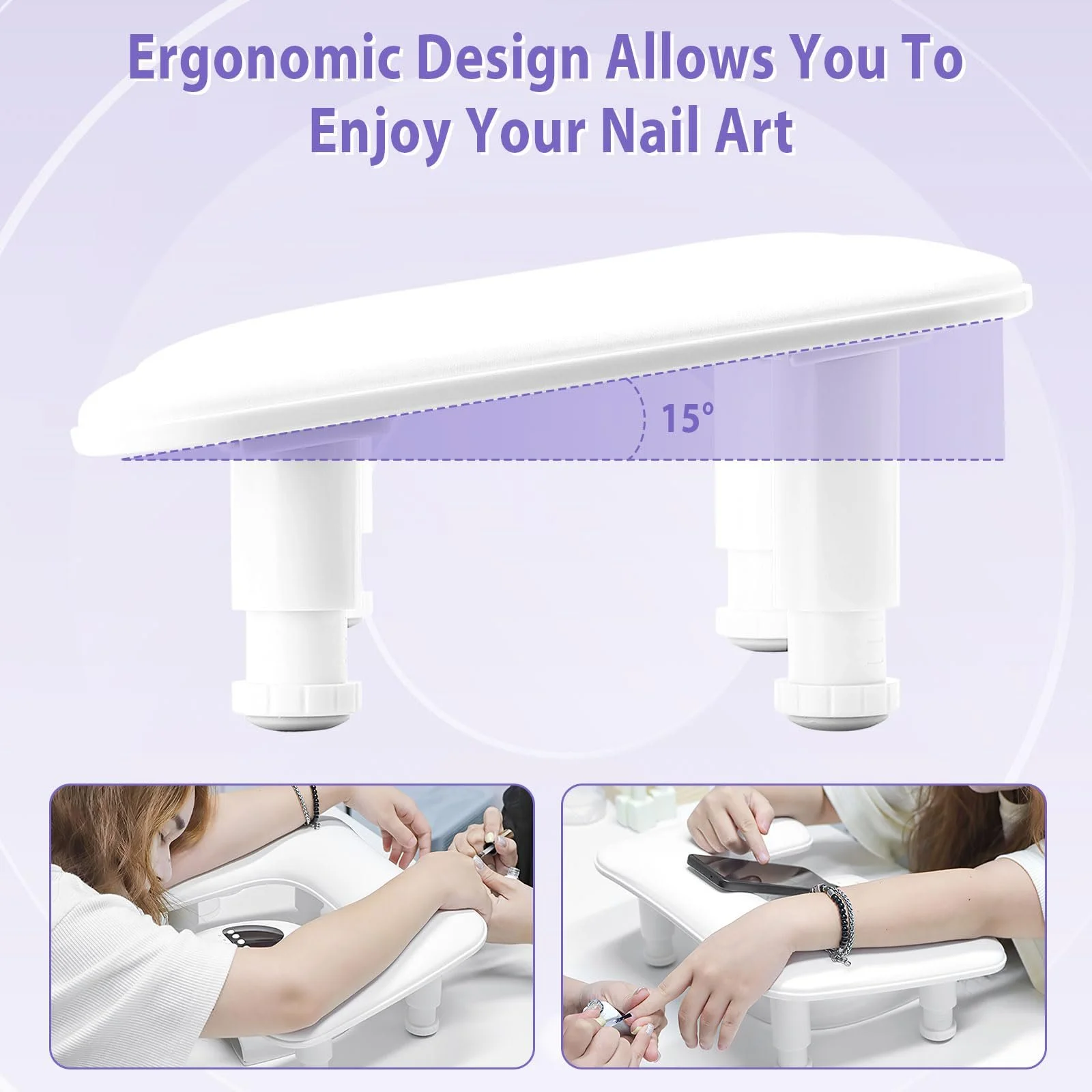 Підставка для рук U-подібна для манікюру з регулюванням висоти, нековзна подушка з PU шкіри, фото №2 Підставка для рук U-подібна для манікюру з регулюванням висоти, нековзна подушка з PU шкіри, фото №2