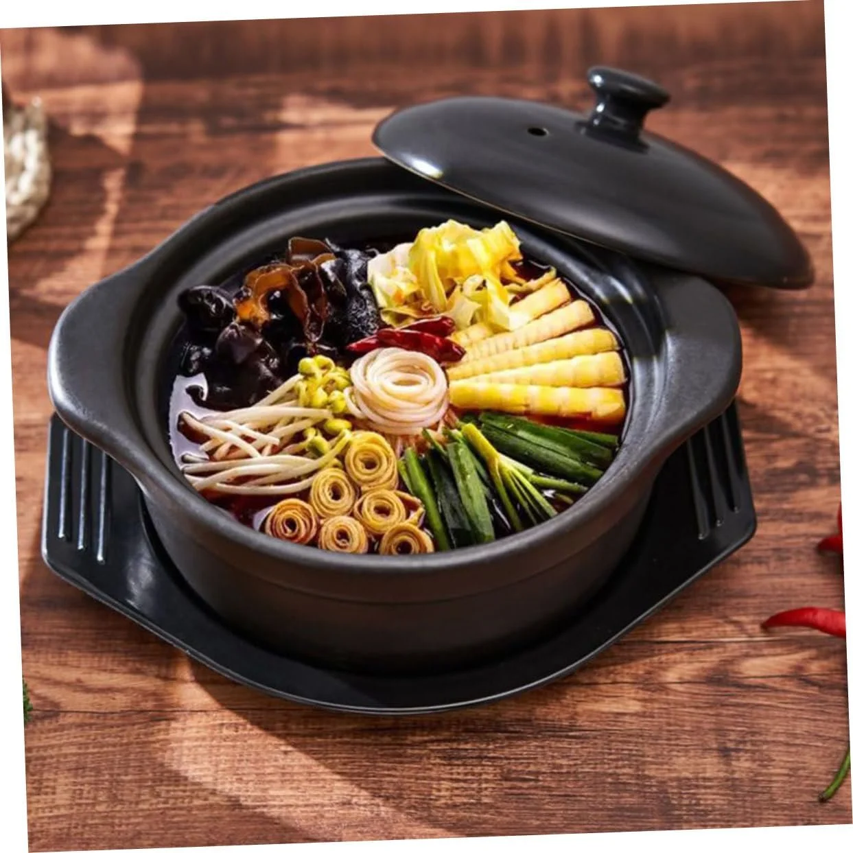 Керамічна каструля з кришкою, антипригарне покриття, подвійна ручка, фото №5