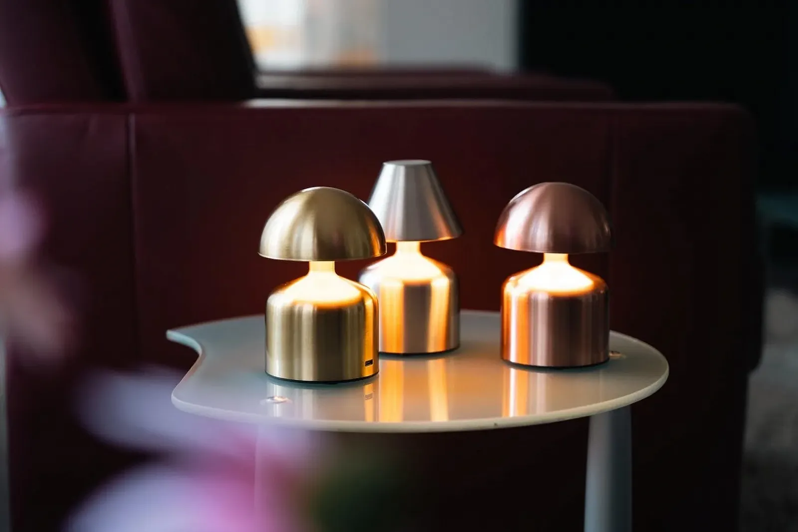 Міні-настільна лампа Luxus Vicky сенсорна LED акумуляторна димування H14 x Ø10 Помаранчева, фото №5