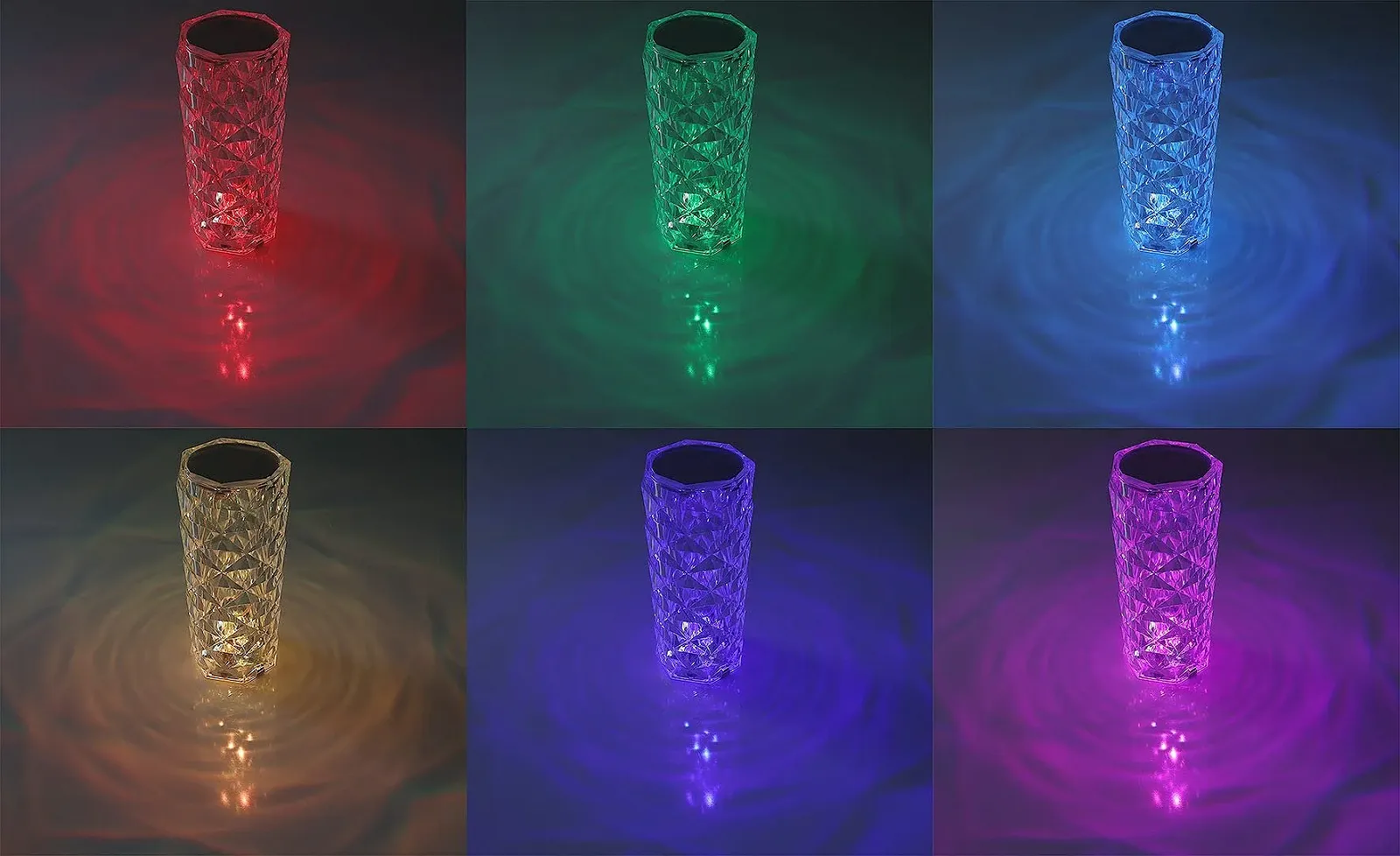 Настольная лампа ChiliTec 21 см Аккумуляторная LED Сенсорная RGB USB с эффектом хрусталя Прозрачная, фото №3