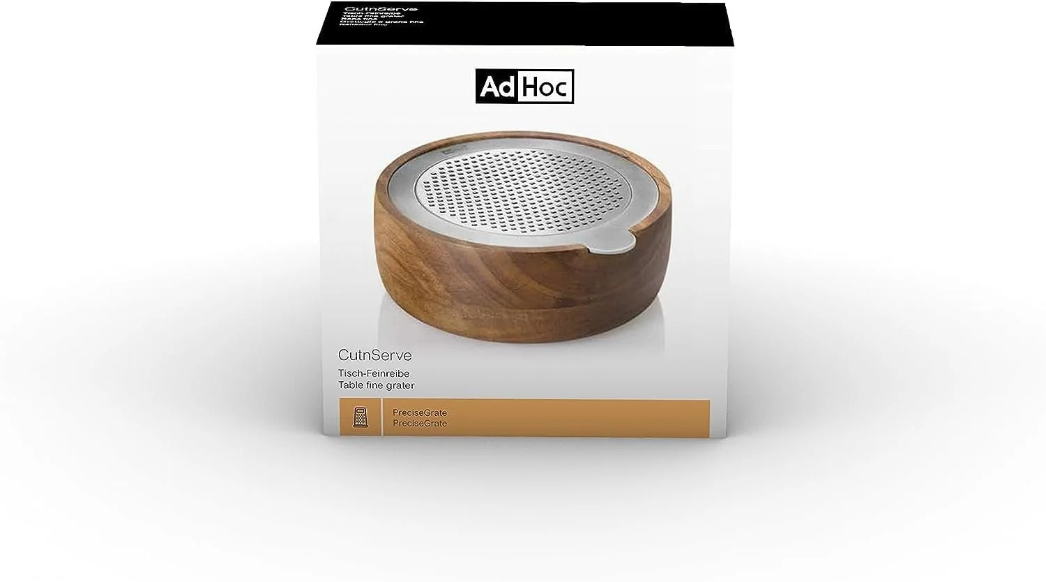 Терка AdHoc GG30 CutnServe Дрібна з контейнером для збору, нержавіюча сталь та дерево акації, фото №5