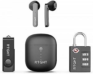 Навушники Ryght 3-in-1 R484031 з бездротовим USB флеш-накопичувачем та замком Стереозвук з вбудованим мікрофоном 14 годин автономної роботи Стабільне з'єднання USB флеш-накопичувач 16ГБ Чорний - Фото 1